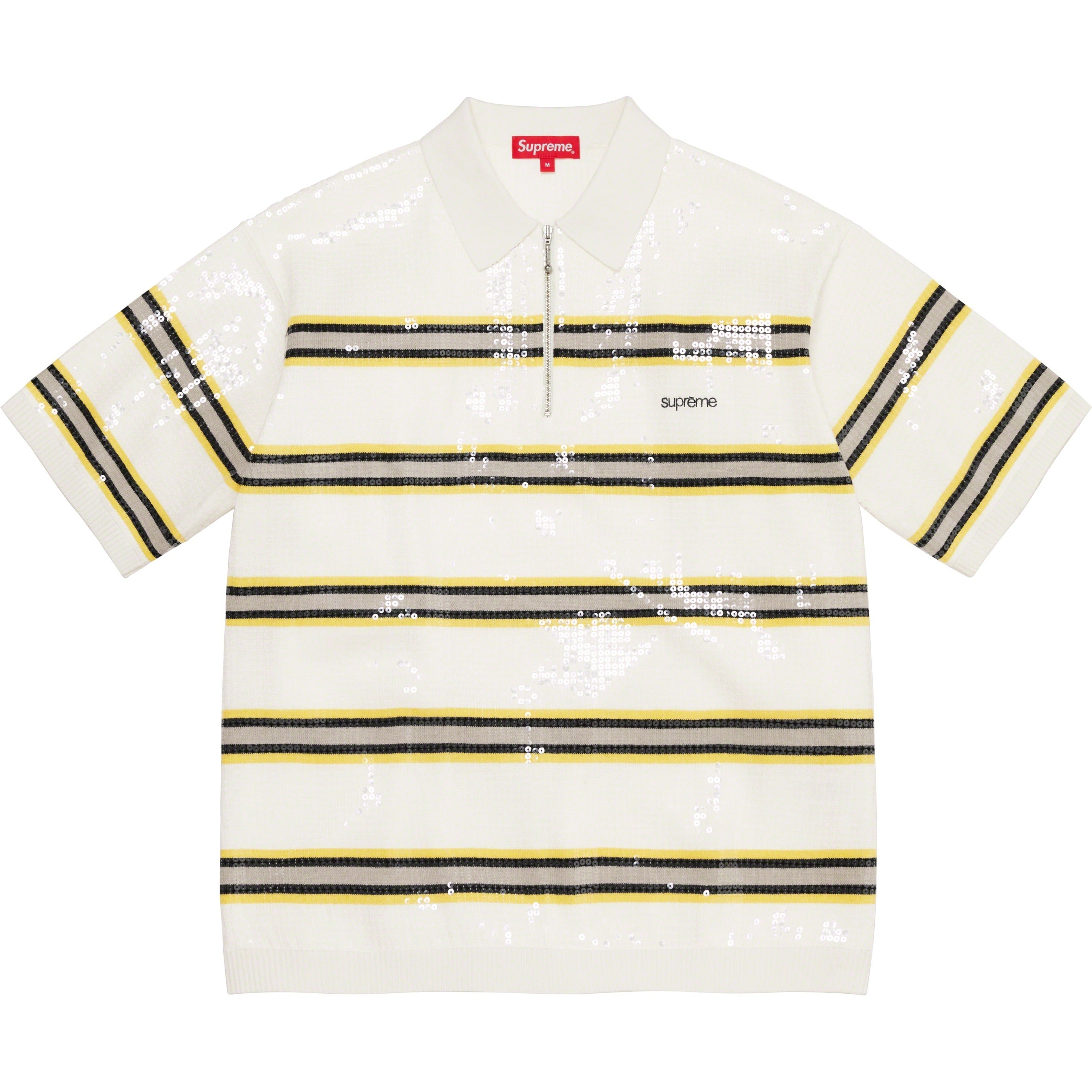 Sequin Stripe Zip Polo view 10